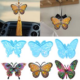 Holographi Laser Butterfly Moule de résine Crystal en verre Keechain Silicone Moule de bricolage pour papillon monarque Epoxy Collier ou décoration