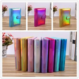 Holographic A5 A6 PU Leather Notebook Binderbare 6 Rings Binder Cover Losse blad Persoonlijke planner met magnetische gesp Clos2932564