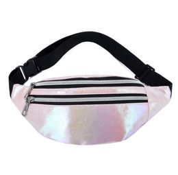 Holografische fannypack voor dames bum tas meisjes bumbag glanzende neon laser crossbody taille tas buiten reizen waterdichte taille taille gym fitness sport fanny pack