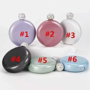 HOLOGRAPHIC SPIR SPIET FLASK 5oz en acier inoxydable Flonge de la main avec bonnet en strass Gift Perfect For Women 100pcs DAW507