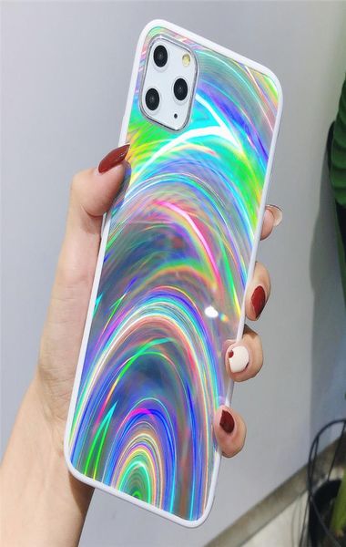 Case de láser de prisma holográfica para iPhone 11 Pro XR XS Casas máximas Cubiertas de teléfono con brillo de arco iris 3D para iPhone SE 2020 7 8 6S6549547