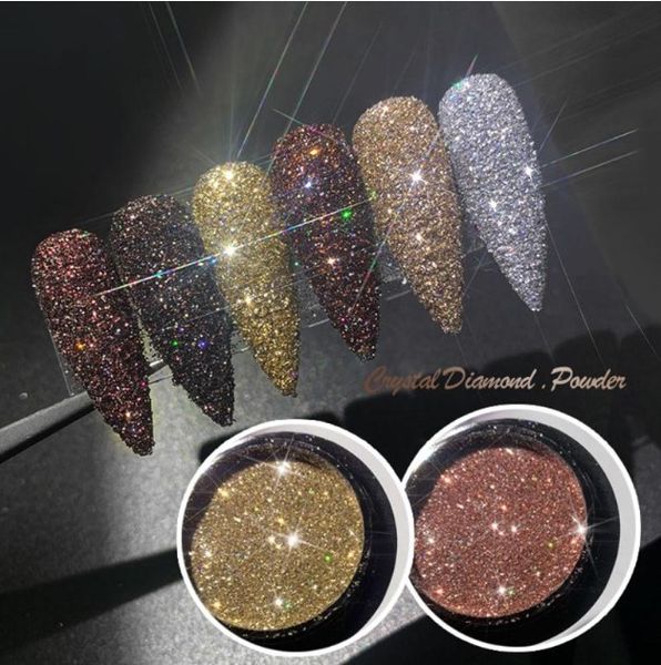 Polvo holográfico de arena movediza para uñas, decoración artística de uñas con purpurina, pigmento brillante de acrílico holográfico, herramientas de manicura DIY