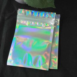 Holografische regenboogkleur Mylar Bags by Space Seal Resealable Food Safe Bag Aanpassen Accepteren