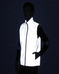 Gilet lumineux de réflexion holographique sans logo plus taille hip hop 3m veste sans manches