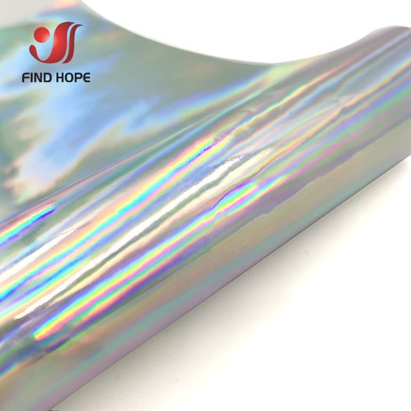 Holográfico auto adhesivo vinil permanente película plateada de plata artesan