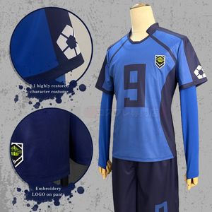 Holoun Blue Lock Anime Otoya No.9 Cosplay Cosplay Costume Wig Football Soccer Team Uniform Embroidery Logo Daily Sport draagt Rose Net