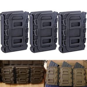 HOLSTERS 3PCS TACTICAL FAST MAG TPR TPR FLEXIBLE MOLLE MAGAZINE SCHECH Carrier pour AR15 M4 5.56 / 7.62 Mag Poux Rifle Pistol Magazine Holder