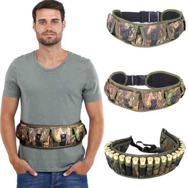 Holsters Cartridge Celt 12/20 Gauge Ammo Pouche 15/25/28 Rounds Rifle Bullet Cartridge Bandolier Shelder Belt Belt for Shooting