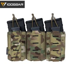 HOLSTERS IDOGEAR TACTIQUE LSR 9MM 556 MAG SCHECH TRIPLE Mag Carrier MOLLE SCHECH LASER CUT AIRSOFT 3570