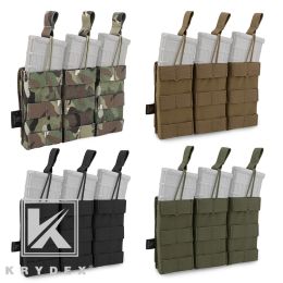Holsters Krydex Modular Triple Open Top Magazine Pouch Tactical 5.56 .223 Mag Pouch 4 Colors Optional Military Shooting Molle Mag Carrier