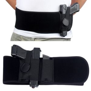 Holsters tactische buikband verborgen Carry Gun Holster Righthhand Pistol Universal Invisible Elastic Taille Pistol Holster Gordel Belt