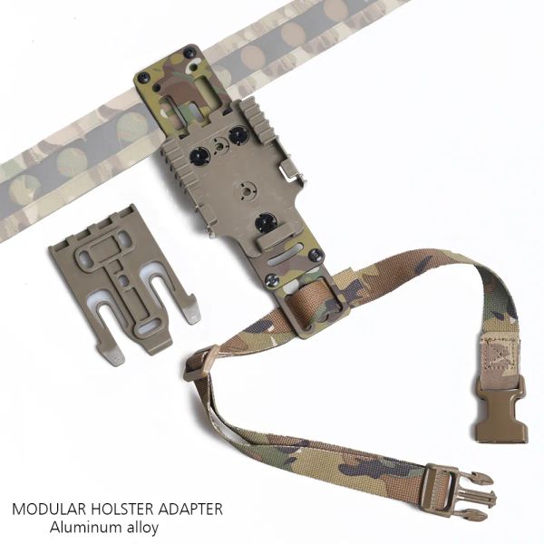 Holsters Tactical Holster Drop Band Metal Modular Pistol Holster Adaptateur Military Hunting Airsoft Quick Pull Draw pour QLS Platform