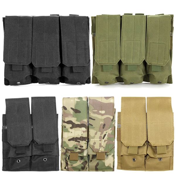 HOLSTERS PACK MAGAZINE TACTIQUE TACTIQUE MOLLE DOUBLE TRIPLE POUR M4 M16 5.56 .223 AK AR15 AIRSOFT PISTOL MAG POUPE ACCESSOIRES DE CAS DE CAS