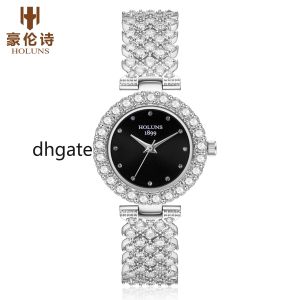 Holuns Brand Luxury Women Diamond Watches Japan Quartz Waterdichte dames kijken Roestvrijstalen mode Reloj Mujer