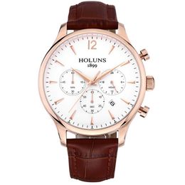 HOLUNS orologio di lusso montres de luxe pour hommes 41mm chronographe multifonctionnel en acier inoxydable montre à quartz pour hommes Super lumino309z