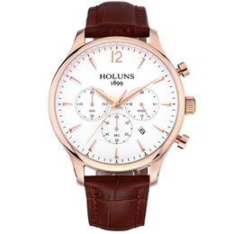 HOLUNS orologio di lusso montres de luxe pour hommes 41mm chronographe multifonctionnel en acier inoxydable montre à quartz pour hommes Super lumino170V