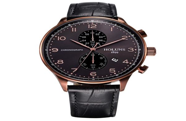 HOLUNS Quartz Montres Men Business Mens Watch Luxury Simple 5AT Sport Sport Popular Mens Mentièmes de bracelet en cuir Horloges B8671350