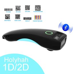 Holyhah C70 Bluetooth inalámbrico 1D 2D Escáner de código de barras Lector de código QR de bolsillo para PDF417 Industria de pagos móviles de prendas de tabaco 240229