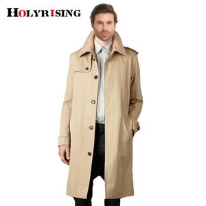 Holyrising Trench Coat Men Casual Masculino Overjas Slim Long Greatcoat Single Button Windschepen Comfortabele maat S-9XL 18360-5 201127