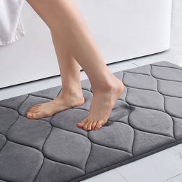 Homaxy tapis de bain en mousse à mémoire de forme tapis de bain doux antidérapant tapis de sol absorbant paillasson tapis de douche cuisine chambre décorative 240129
