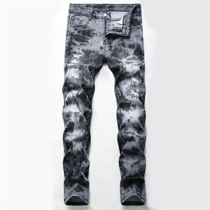 Hombre Fashion Color Motorcycle Designer Denim Broek Heren Straight Jeans Been Print Jeans Heren Jeans Hiphop Afdrukken X0621