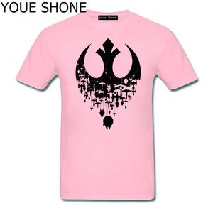 T-shirt de rébellion fracturée, film chaud, chevalier Jedi rebelle, Cool, impression numérique, vaisseau spatial, t-shirt en coton pour hommes, Streetwear