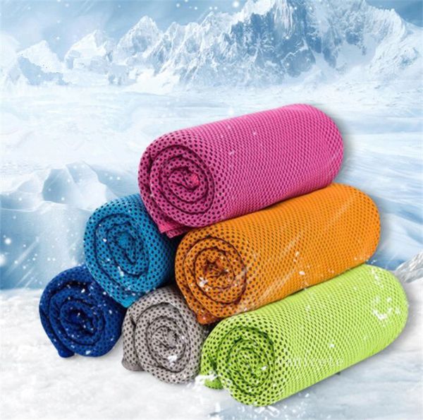 Accueil 10 couleurs d'été serviette fraîche sensation de froid serviettes de sport en plein air Absorption de chaleur fraîche lingette de refroidissement sueur glace TowelZC1279