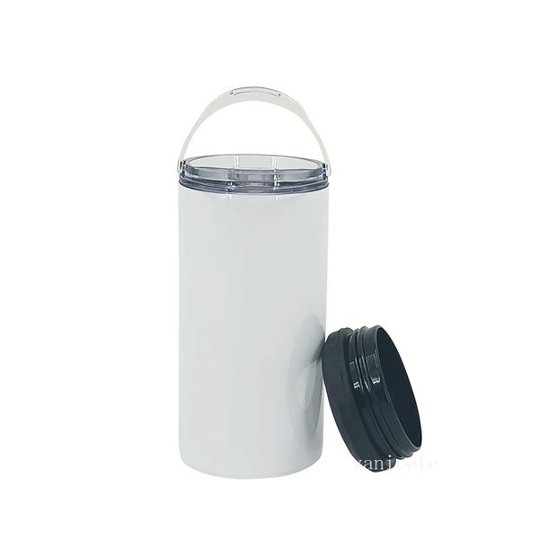 Accueil 16OZ Sublimation Can Gobelets Refroidisseurs Blanks Can Isolant Adaptateur avec Couvercle Anti-Fuite Tasses En Acier Inoxydable ZC1252