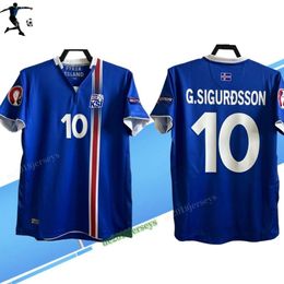 Accueil 2016 2017 Iceland Retro Soccer Jersey G.Sigurdsson 16 17 Iceland Football Shirt Blue