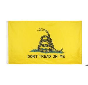 Accueil 2e amendement Vintage drapeau américain Don039t Tread On Me bannières 90 cm 150 cm Polyester personnalisé USA College Basketball drapeaux s5706983