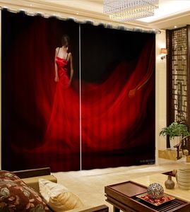 Home Rideau 3D pour salon Chambre à coucher Bureau de l'hôtel KTV Drapeaus décoratifs Rideaux enfants Red Kids