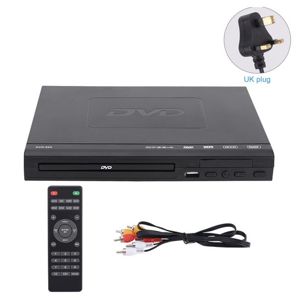 Inicio 720p 5.1 Reproductor de DVD de sonido envolvente con AV Cable Audio Video USB Música compatible para TV Media Entertainment Movie 240415