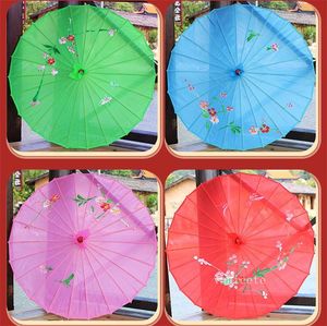Home Volwassenen Chinese handgemaakte stof Paraplu Fashion Travel Candy Color Oriental Parasol Paraplu's Wedding Party Decoration Tools ZC1260