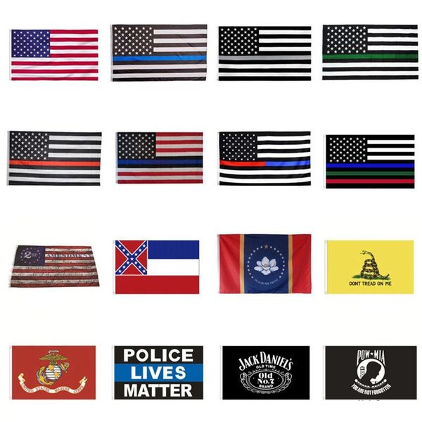 Home America Stars and Stripes Police Flags 2da enmienda Vintage American Flag Poliéster EE. UU. Banderas confederadas ZC374