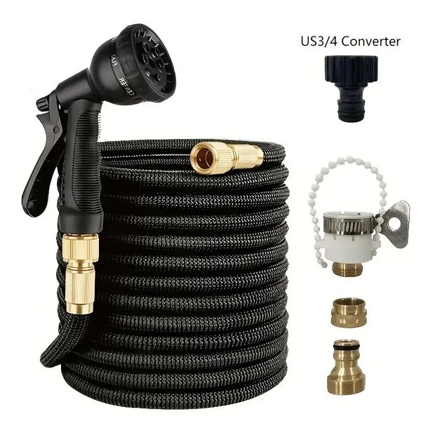 Home and Garden Hose Pression Flexible Flexible Extensible Bicolor Magic Watering Pipes 25-150ft for Garden Farm Irrigation Car Wash 240423