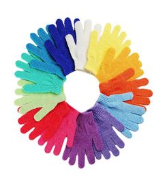Home Badborstels kleurrijke nylon body reinigingsbadhandschoenen exfoliërende badhandschoen fivefinger badengloves huishoudelijke producten LT2265278777