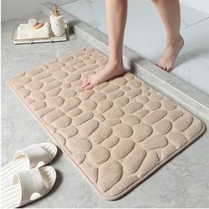 Home Badkamers Mat Antislip Pebble Tapijten Absorberende Lavatory Slaapkamer Vloer Toiletgeheugen Foam Wasbaar Tapijt Badkamer Decor Mats Nieuwe A24