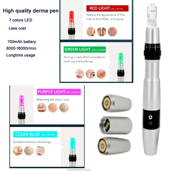 accueil beauté derma stylo led photon batterie au lithium-ion visage hong kong traitement sans fil micro aiguille peau électrique drpen pour la perte de cheveux