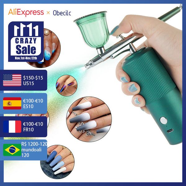 Inicio Instrumento de belleza 0,3 mm Aerógrafo Compresor de aire Nano Mist Pistola pulverizadora Uso hidratante para la herramienta de arte de uñas Pintura para pasteles Artesanía para colorear Camiseta DIY 221104