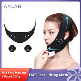 Home Beauty Instrument Anlan V Shape Face Lifting Massager Slankmasker Anti Wrinkle Verminder dubbele kin wang omhoog riemapparaat 230511