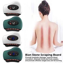 Home Beauty Instrument Black Stone Naaldbasis Kleine draagbare massager Constante temperatuur schrapen om spierpijn te verlichten Q240508