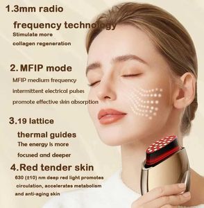 Home Beauty Instrument Collageen Anti Wrinkle RF Face Lifting Lift Massager Facial EMS Microcurrent Slap de huid R Q240508