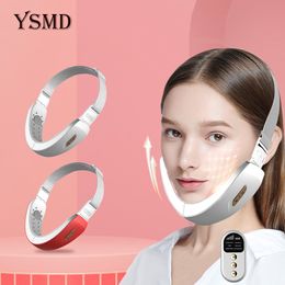 Home Beauty Instrument Dubbele kin Face Massage Slankere V-Line Lift Machine EMS Elektrische LED PON Therapie Tillen Slank strak slanke apparaat 221124