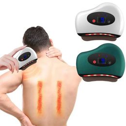 Home Beauty Instrument Electric Stracking Board Guasha Stone Relaxation Massage Devices Gua Sha Scraper Hot Compress Vibration Facial Silmming Q240508