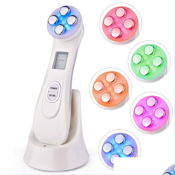 Instrumento de belleza para el hogar Electroporación Rf Ems Mesoterapia Luz LED Masr facial Apretar Cuidado de la piel Radiofrecuencia Estiramiento facial Hine B Dhrzc