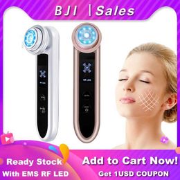Home Beauty Instrument EMS Face Massager RF Vibration Skin Repair Instrumento de belleza antienvejecimiento LED Meso Lift Q240507