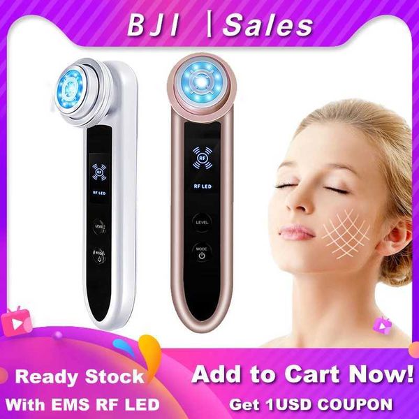 Home Beauty Instrument EMS Face Massager RF Vibration Réparation de peau Anti-âge Instrument de beauté LED Photon Meso Lift Q240507