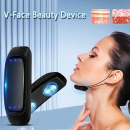 Home Beauty Instrument EMS Facial Massager V-Face Beauty Device Electric Shaping voor het verwijderen van dubbele kin slaapvorm Q240508
