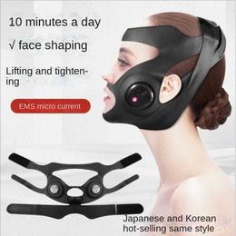 Home Beauty Instrument EMS Micro Current Face Lifting Device v Dun Bandage Beauty Facial Mask Line Belt Fat Mass Centre Q240508