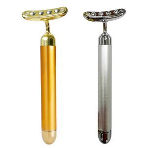 Accueil Beauté Instrument Face Massager Roller Golden 3D Electric et T Shape Golden Yellow silver 230621